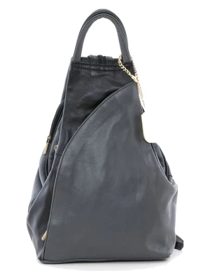 Lucca Baldi Skórzany plecak "Novara" w kolorze antracytowo-czarnym - 29 x 34 x 13 cm rozmiar: onesize