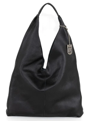 Lucca Baldi Skórzany shopper bag "Catanzaro" w kolorze czarnym rozmiar: onesize