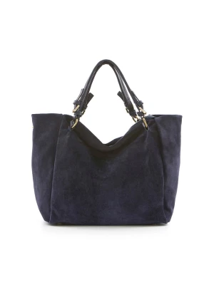Lucca Baldi Skórzany shopper bag "Gimignano" w kolorze granatowym - 45 x 50 x 20 cm rozmiar: onesize