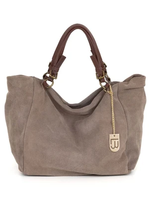 Lucca Baldi Skórzany shopper bag "Gimignano" w kolorze szarobrązowym rozmiar: onesize