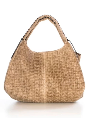 Lucca Baldi Skórzany shopper bag "Pitigliano" w kolorze beżowym - 41 x 34 x 30 cm rozmiar: onesize