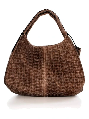 Lucca Baldi Skórzany shopper bag "Pitigliano" w kolorze brązowym - 41 x 34 x 30 cm rozmiar: onesize