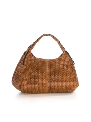 Lucca Baldi Skórzany shopper bag "Pitigliano" w kolorze jasnobrązowym - 41 x 34 x 30 cm rozmiar: onesize