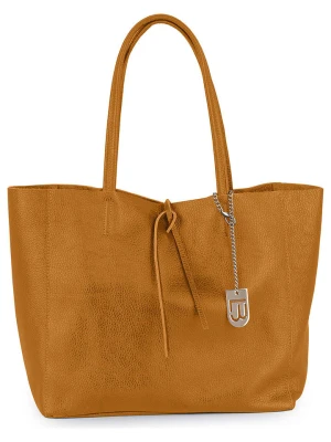 Lucca Baldi Skórzany shopper bag "Spoleto" w kolorze jasnobrązowym - 34 x 28 x 14 cm rozmiar: onesize