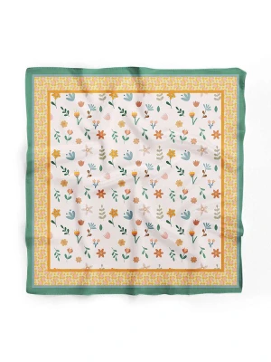 Lucky Bees Chusta w kolorze kremowym ze wzorem - 55 x 55 cm rozmiar: onesize