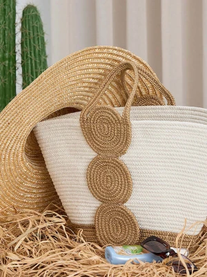 Lucky Bees Shopper bag w kolorze beżowo-białym - 40 x 30 cm rozmiar: onesize