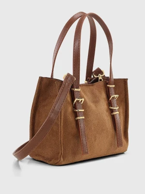 Lucky Bees Skórzana torebka w kolorze jasnobrązowym - 22,5 x 18 cm rozmiar: onesize