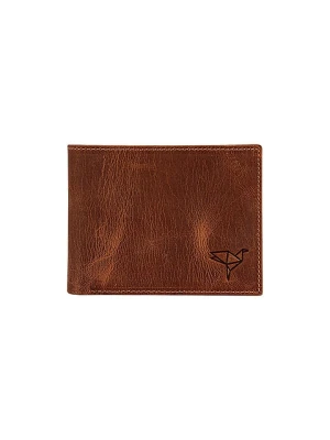 Lucky Bees Skórzany portfel w kolorze jasnobrązowym - 11 x 8 x 2 cm rozmiar: onesize