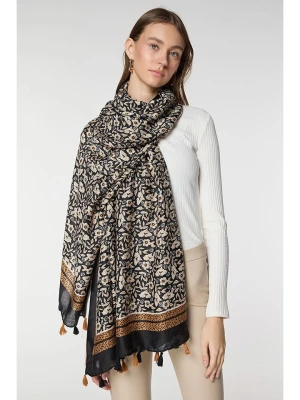 Lucky Bees Szal w kolorze beżowo-czarnym - 180 x 80 cm rozmiar: onesize