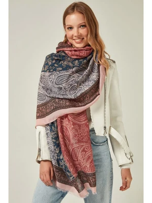 Lucky Bees Szal w kolorze jasnoróżowo-granatowym - 180 x 90 cm rozmiar: onesize