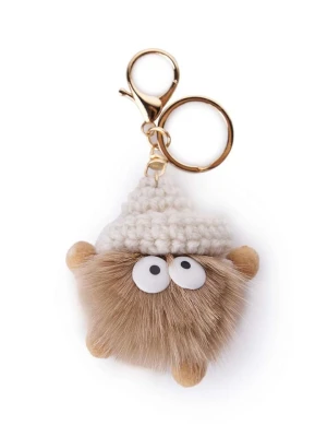 Lucky Bees Zawieszka "Ponpon" w kolorze beżowym do torebki / kluczy - dł. 13 cm rozmiar: onesize