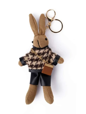Lucky Bees Zawieszka "Rabbit" w kolorze jasnobrązowym do torebki/kluczy - dł. 20 cm rozmiar: onesize
