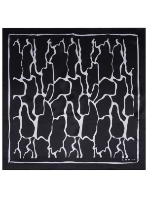 LUHTA Jedwabny szal "Nakolinna" w kolorze czarno-białym - 53 x 53 cm rozmiar: onesize