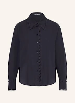 Luisa Cerano Bluza Koszulowa Z Dziurkowanej Koronki blau