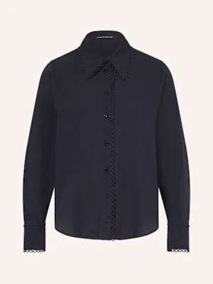 Luisa Cerano Bluza Koszulowa Z Dziurkowanej Koronki blau