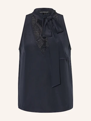 Luisa Cerano Bluzka Bez Rękawów Z Wiązaniem Pod Szyją I Koronką blau