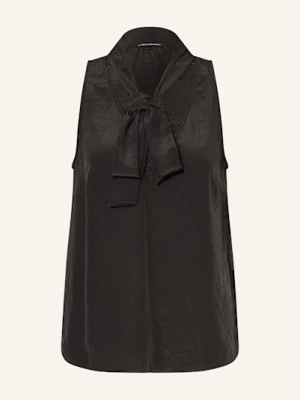 Luisa Cerano Bluzka Bez Rękawów Z Wiązaniem Pod Szyją I Koronką schwarz