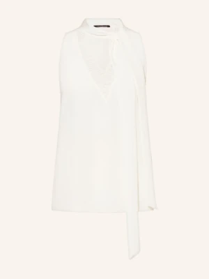 Luisa Cerano Bluzka Bez Rękawów Z Wiązaniem Pod Szyją I Koronką weiss