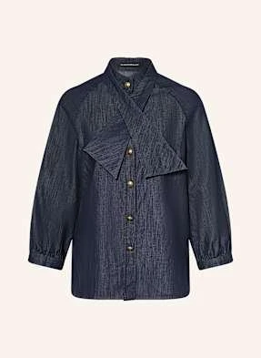 Luisa Cerano Bluzka W Stylu Jeansowym Z Odpinaną Kokardą blau