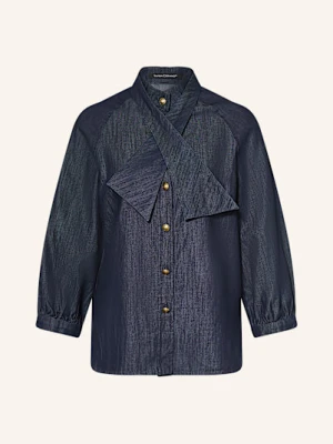 Luisa Cerano Bluzka W Stylu Jeansowym Z Odpinaną Kokardą blau