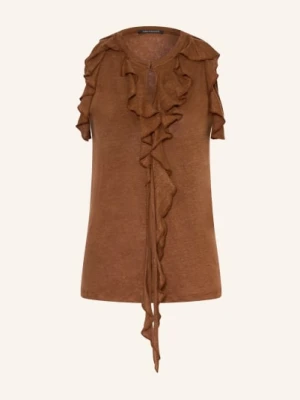 Luisa Cerano Bluzka Z Falbanami braun