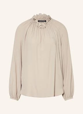 Luisa Cerano Bluzka Z Jedwabiem I Falbankami beige