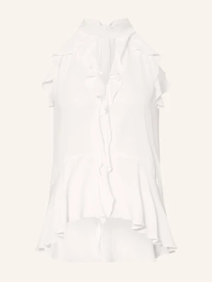 Luisa Cerano Bluzka Z Jedwabiu Z Falbanami weiss