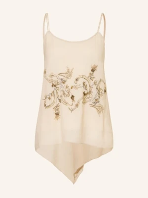 Luisa Cerano Bluzka Z Ozdobnymi Perełkami beige