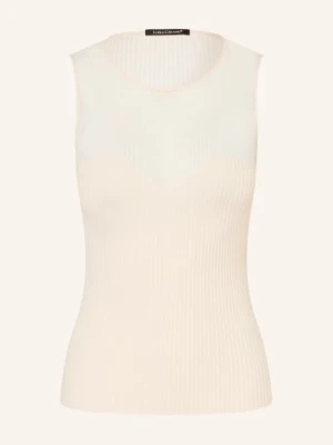 Luisa Cerano Dzianinowy Top Z Mieszanki Materiałów weiss