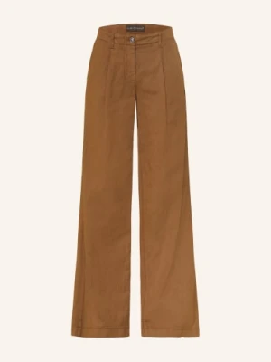 Luisa Cerano Dżinsy Z Szerokimi Nogawkami Z Lnu braun