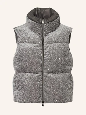 Luisa Cerano Kamizelka Puchowa Z Cekinami grau