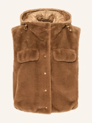 Luisa Cerano Kamizelka Ze Sztucznego Futra Z Odpinanym Kapturem braun