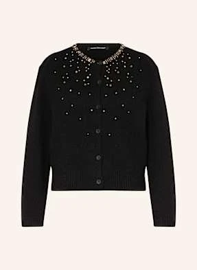 Luisa Cerano Kardigan Z Dodatkiem Alpaki I Ozdobnymi Kamykami schwarz