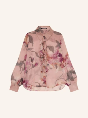 Luisa Cerano Koszula Z Jedwabiu Z Falbankami rosa