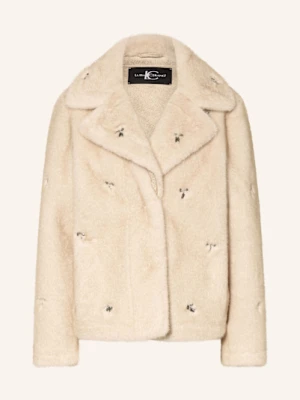 Luisa Cerano Kurtka Ze Sztucznego Futra Z Ozdobnymi Kamykami weiss