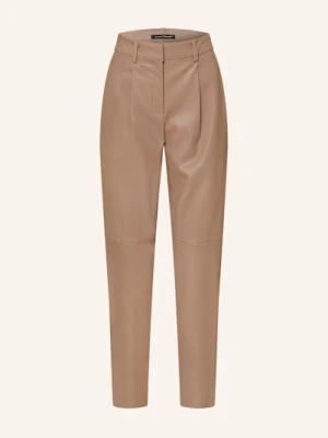 Luisa Cerano Spodnie 7/8 Ze Skóry beige