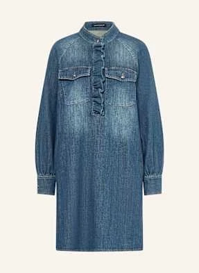 Luisa Cerano Sukienka Jeansowa Z Falbankami blau