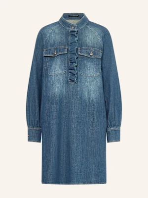 Luisa Cerano Sukienka Jeansowa Z Falbankami blau