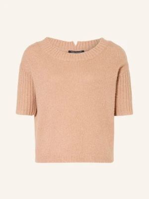 Luisa Cerano Sweter Z Dzianiny Z Brokatową Przędzą rosa CAMELOWY