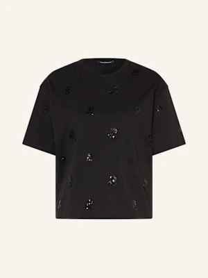 Luisa Cerano T-Shirt Z Cekinami schwarz