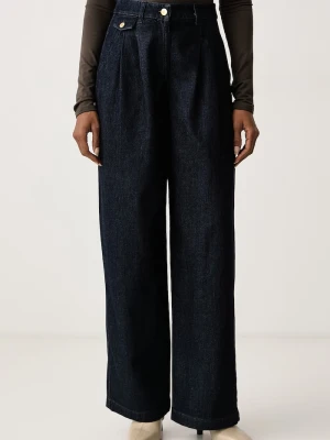 Luisa Spagnoli jeansy relaxed fit damskie Ontani granatowy
