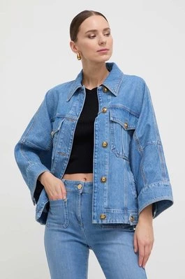 Luisa Spagnoli kurtka jeansowa damska kolor niebieski przejściowa oversize