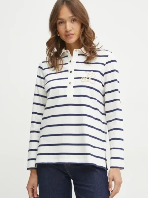 Luisa Spagnoli longsleeve bawełniany kolor biały 541842