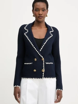 Luisa Spagnoli marynarka dwurzędowa damska z wiskozą Cosmica