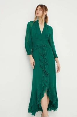 Luisa Spagnoli sukienka kolor zielony midi rozkloszowana