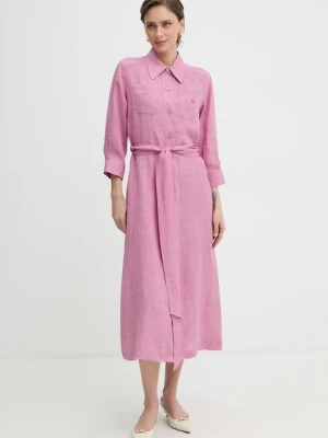 Luisa Spagnoli sukienka koszulowa lniana Polesana