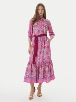 Luisa Spagnoli Sukienka koszulowa Pampa 543211 Różowy Regular Fit