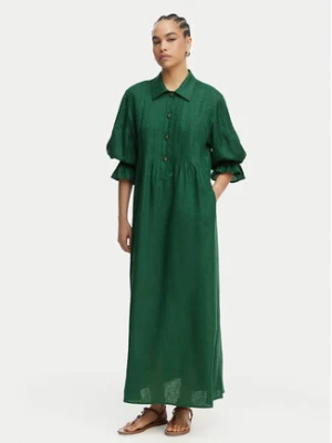 Luisa Spagnoli Sukienka koszulowa Pasotto 543083 Zielony ciemny Regular Fit