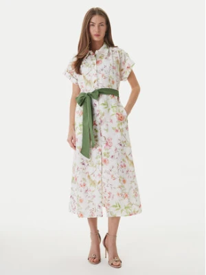 Luisa Spagnoli Sukienka koszulowa Pilea 543227 Écru Regular Fit