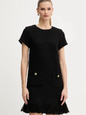 Luisa Spagnoli sukienka z dodatkiem wełny kolor czarny mini prosta 542531